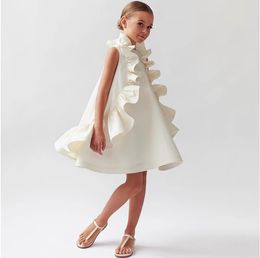 Zomermeisjes Vest Jurken Kinderen splitsen Falbala Princess Dress Mode Kinderdag feestkleding Z8040