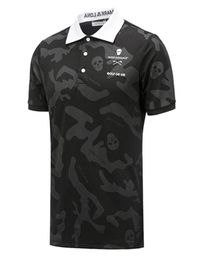 Zomergolfkleding mannen Korte mouw T -shirts Zwart of witte kleuren Camouflage Fabricdoor Sport Polos Shirt 22060627244634857934