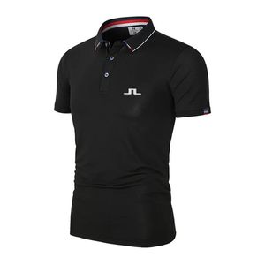 Chemises de golf d'été Men Polo décontracté manches courtes respirant rapidement sèche J Lindeberg Wear Sports T-shirt 240401