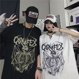 Été Goth Femme Tee Esthétique Lâche hommes et femmes T-shirt Punk Dark Grunge Streetwear gothique Top T-shirts Harajuku y2k Vêtements 220712