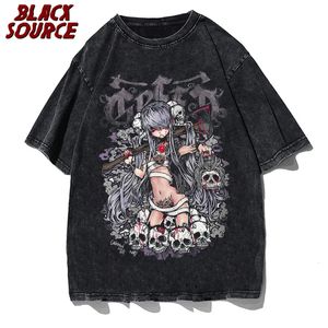 Été goth tee tee esthétique t-shirt punk punk streetwear streetwear dames t-shirts gothiques t-shirts harajuku y2k vêtements 240529