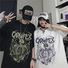 T-shirt d'esthétique des hommes esthétique T-shirt punk street streetwear gothique gothique gothique gothique