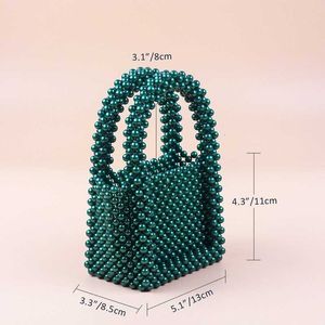 Bolso de mano con diseño de cuentas verdes de verano para mujer, Mini bolso de noche, bolso pequeño de lujo para fiesta y boda, 2024