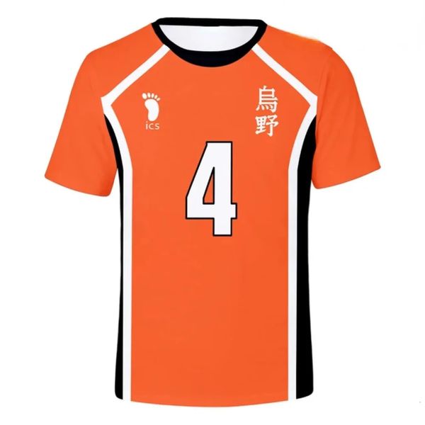 Summer Haikyuu à manches courtes Tops Men 3D T-shirt Team Volleyball Uniforme Training Training Women Tshirt Casual Printing T-shirt 240420