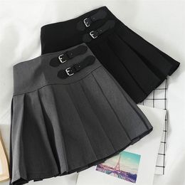 Zomer harajuku esthetische sexy geplooide vrouw mini rok Koreaans een lijn High-taille fairy grunge dames rokken 220317