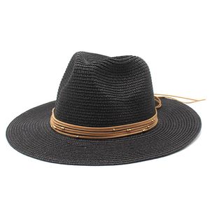 Chapeau d'été hommes femmes Panama chapeau de paille Fedora plage vacances large bord chapeaux 2021 nouveau décontracté soleil Sombrero casquettes