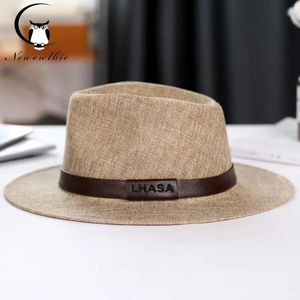 Chapeau d'été pour hommes Visor Soleil Panama Plat Edge British Jazz Hat British High End Protection Sun Gentleman Hat Outdoor Sun Hat 240322