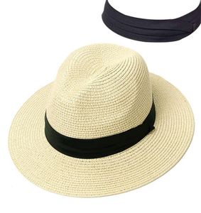 Zomerhoed Vrouwen Panama Straw Hat Fedora Beach Vacation Breide Brim Visor Casual Summer Sun Hats For Women6607014