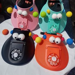 Zomerhoeden oplaadbaar met fan Sun Sun Visor Hat Boys and Girls Sun Bescherming Buiten voor kinderen/volwassene