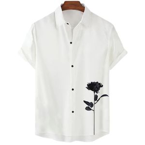 Zomer Hawaiiaanse Bloemen Shirts Voor Mannen Oversized Shirt 3D Print Tees Wit Korte Mouw Mode Tops Casual Homme Blouse Camisa 240219