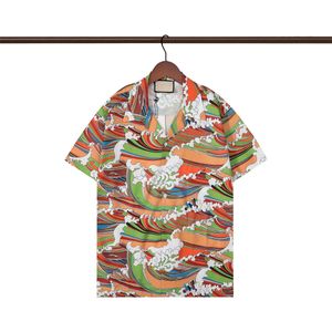 Chemises de créateurs de luxe hawaïennes d'été Chemise de bowling à imprimé géométrique pour hommes Chemises décontractées à fleurs hawaïennes Hommes Slim Fit Variété à manches courtes