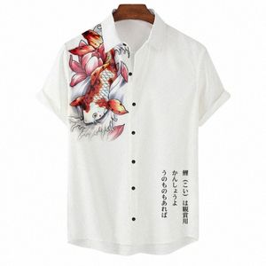 Zomer Hawaiiaanse Mannen Casual Strand Bloemen Shirts Vacati Top Ademend 3D Fi Kleding Korte Mouwen Koreaanse Slim Fit M0qh #
