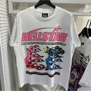 Summer Hellstar T-shirt Designer T-shirts T-shirt graphique Vêtements Hipster Washed Fabric Street Graffiti Lettrage Imprime