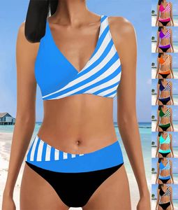 Zomer High Elastic Bikini Set 3D Gedrukt Twee -delige Bow Bow Sexy Womens Beach Swimsuit S5XL 240416