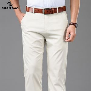 été de haute qualité fibre de bambou coton lâche jambe droite pantalon décontracté marque classique hommes léger et mince pantalon 210715