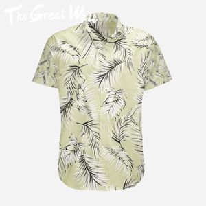 Coton de haute qualité Mente Hawaiian Shirt imprimé à manches courtes à grande taille Hawaii Men de plage Shirts floraux multiples chemises d'impression multiple