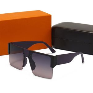 Zomer hoge kwaliteit beroemde zonnebril mannen oversized platte top dames zonnebril ketting vrouwen vierkante frames modeontwerper met pa228O