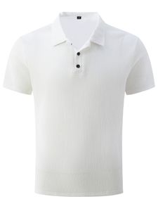 zomer hoogwaardige herenpolo's ontwerper t -shirt luxe dames tee shirt klassiek mesh korte mouw witte knop casual katoenbedrijf vintage mode tops 3xl polos