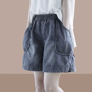 Zomer High Tailed Jeans Dames losse oversized shorts Casual broek Wijd been mollige mm afslank
