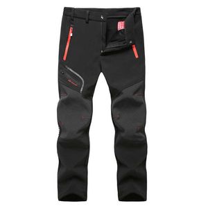 Été Randonnée Pantalon Hommes Stretch Softshell Polaire Pantalon De Pêche En Plein Air Sports Tactique Imperméable Montagne Trekking Pantalon Hommes Y0811