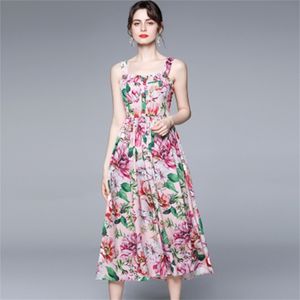 Zomervakantie catwalk strapless sexy jurk vestidos Verano elegante vrouwen bloemen gedrukt strandbaan 210603