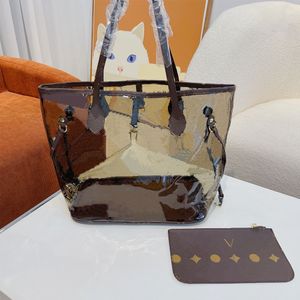 Summer Holiday Transparent Beach Bag Designer bolso 2 piezas con pusos bolsos para mujeres bolsos de compra de gran capacidad