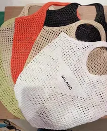 Sac tissé creux d'été Coton String Net Pocket Vacation Handmade Plaw Sac plage Bamboo Handle Gands Women's Big Bags
