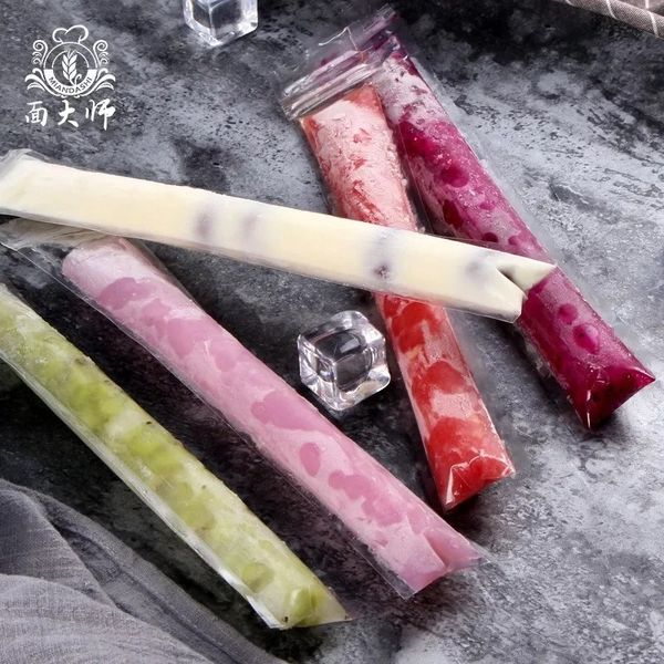 Summer Made Popsicle Bolsas de hielo con sellos Bolsas de helado de paletas de bricolaje con 20 bolsas de hielo rotas al por mayor de los fabricantes