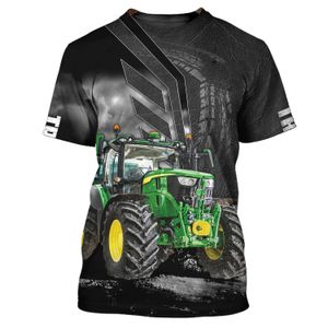 Zomer Heet Verkoop Landbouwtractor Patroon heren T-shirt Vrachtwagenchauffeur Persoonlijkheid Trend Tough Guy Sneldrogende O-hals Korte mouw Top