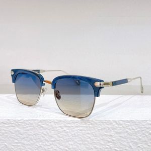 Été vente chaude LES NOUVELLES lunettes de soleil pour hommes marque de luxe hommes femmes métal demi-cadre carré bleu lentille UV400 plage nouvelles lunettes de soleil avec boîte