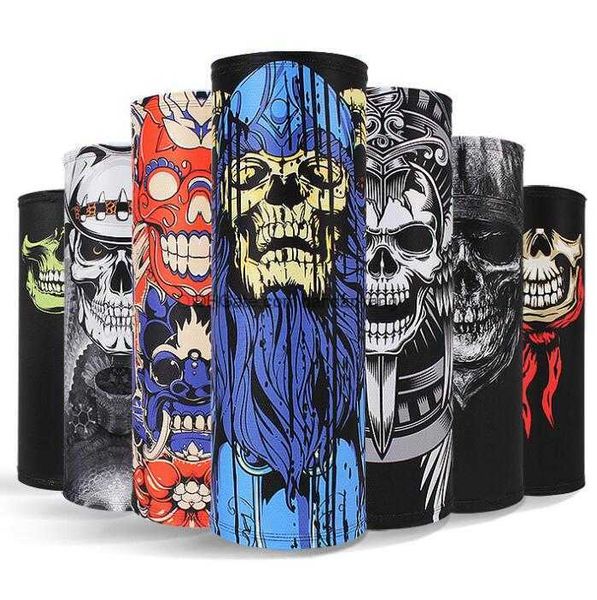 soie de glace d'été refroidissement foulards magiques 3D numérique imprimé crâne fantôme masque de haute qualité matériel de maille bandana tactique CS capuche écharpe fête masques d'halloween