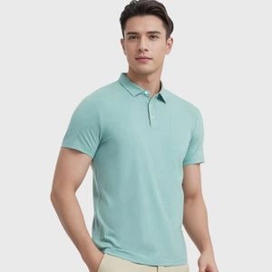 Polo de soie de glace d'été hommes hommes cool sensation 190g modal coton spandex t-shirt mode couleur pure manche courte t-shirt bisan