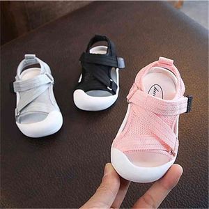 Chaussures d'été bébé enfant bébé fille garçons bambins sandales sandales sans glissière respirant respirant souple chaussures 210326
