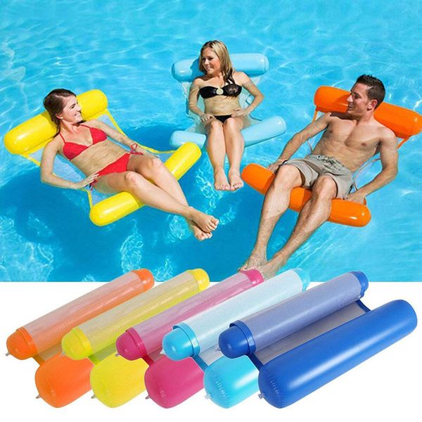 Été gonflable pliable flottant rangée piscine eau hamac Air matelas lit PVC plage piscine jouets chaise longue
