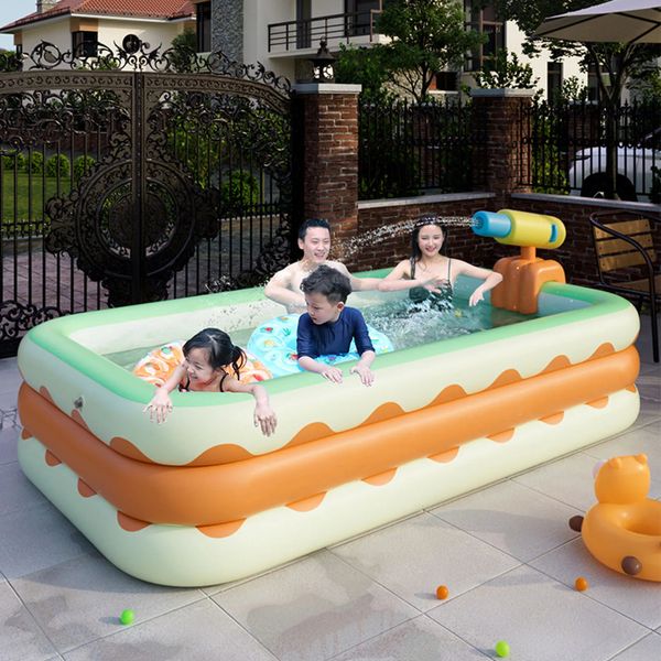 Piscine gonflable d'été 3 couches pliable PVC soufflant piscine intérieure extérieure jeu d'eau piscine à balles pour enfants 240112