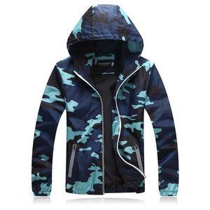 Herenjassen Zomerjas Heren Dunne Slim Fit Capuchon Lichtgewicht Camouflage Waterdicht Leger Mannelijke Windjack Man