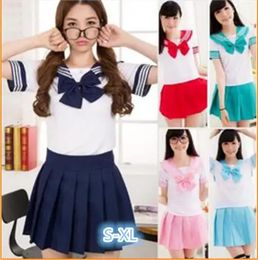 Zomer Japanse schooluniformen anime cosplay zeemanspak korte mouw topstieskirt marine preppy stijl studenten uniform voor gir 240513