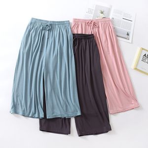 Zomer Japanse stijl losse cropped broek dames modale dunne shorts effen kleur wijde pijpen groot formaat thuisbroek damesbroeken 220520