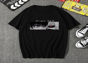 Verano JapPrint Anime Tokyo Ghoul Eyes Unisex Punk Dark Black camiseta Ins Retro Hombres Señoras Harajuku Casual Moda Manga corta To8629554