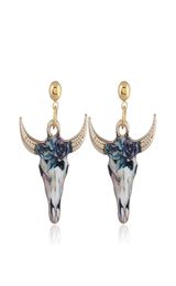 Les bijoux d'été suscitent des boucles d'oreilles taureau avec des cornes en émail émail boucles d'oreilles animaux femmes039 pour la fête de cadeau entier et8034768