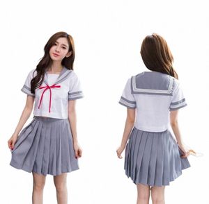 Zomer JK Uniform Japanse Marine Cosplay Schooluniformen Preppy Chic Leuke Meisjes Matrozenpakje Sets Studenten Strikje Plooirok f0w0#