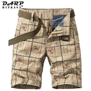 Summer Jogger Militaire Cargo Shorts Hommes Coton Casual Lâche Grande Taille Courte Marque Vêtements Impression 210713