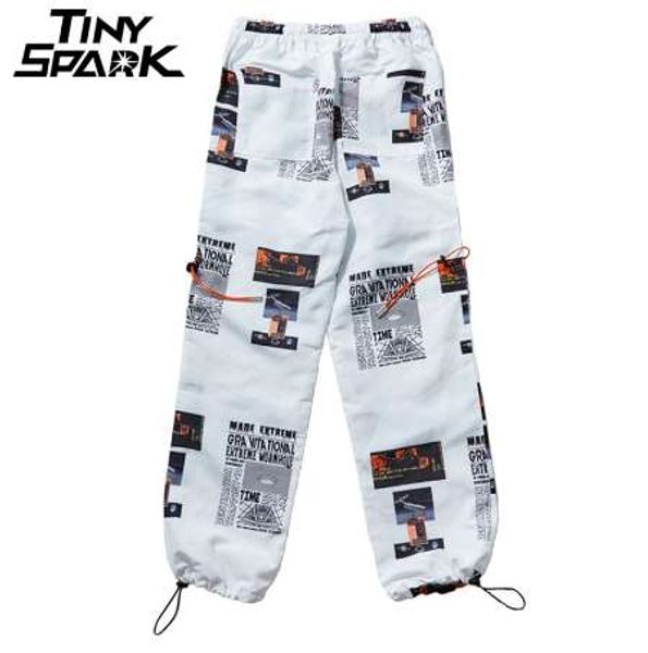 Joggers d'été hanche hanche pantalon étoile impression hommes Harajuku pantalon de survêtement Streetwear mode décontracté pantalon de survêtement pantalon de survêtement blanc