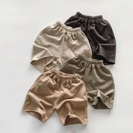 Summer Kid Girl Smooth Fashion Solid Confortable Shorts pour tout-petit Coton Coton Straitement Ligne Pantal