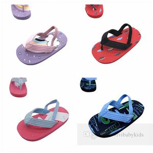 Sandales d'été pour enfants, chaussures imprimées de dessin animé, tongs à rayures, à la mode, pour garçons et filles, chaussures de styliste pour tout-petits, Z7328