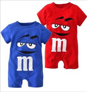 Été enfants vêtements nouveau-né bébé barboteuse à manches courtes combinaison d'été dessin animé bleu rouge imprimé bébé barboteuses salopette bébé vêtements5263571