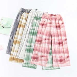 Zomer Kids Girl Boy Chinese stijl Afdrukken Kindercasual Loose Breathable broek Chiffon Sunscreen Pants voor meisjes Nieuw L2405