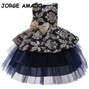 Été enfants filles robes sans manches broderie dos ouvert robe de princesse pour la fête de mariage piano effectuer E0724 210610