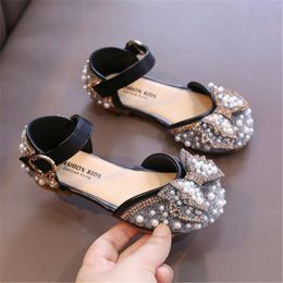 Zomer kinderen sandalen Rhinestone kinderen meisjes kleding schoenen boog feest dansschoen zachte bodem niet -slip baby glanzende prinses schoenen