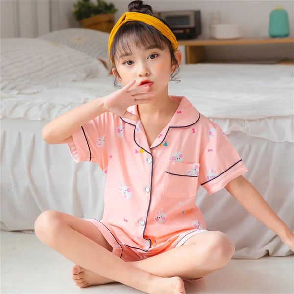 Summer Kids Sleepwear Pyjamas Toddler Girls Clothing sets Boy Suit for Boys Pyjamas Nightwear Anime 240408